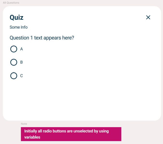 Initial Quiz page