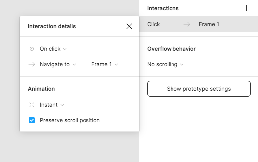 Preserve scroll position Figma