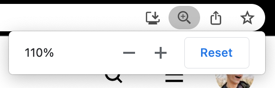 Image of a magnifying glass icon in the Chrome browser URL bar