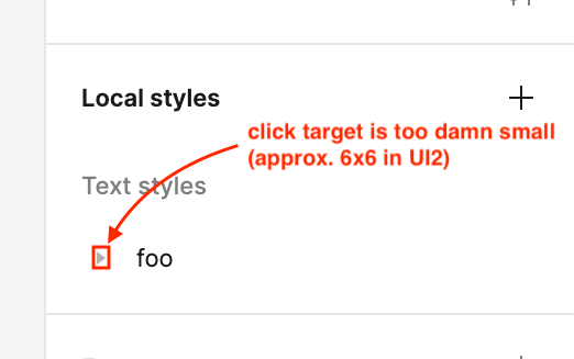 figma - ui2 - style tree icon click target size too small