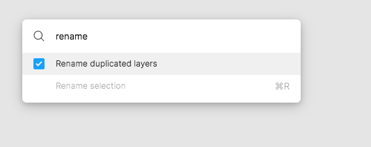 Figma search menu: Rename duplicated layers setting