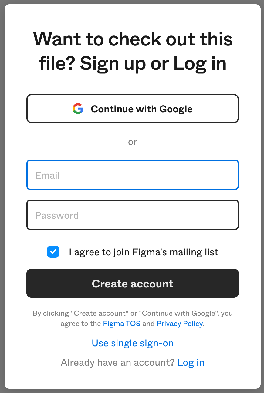 Figma Sign In - Up Dark Pattern