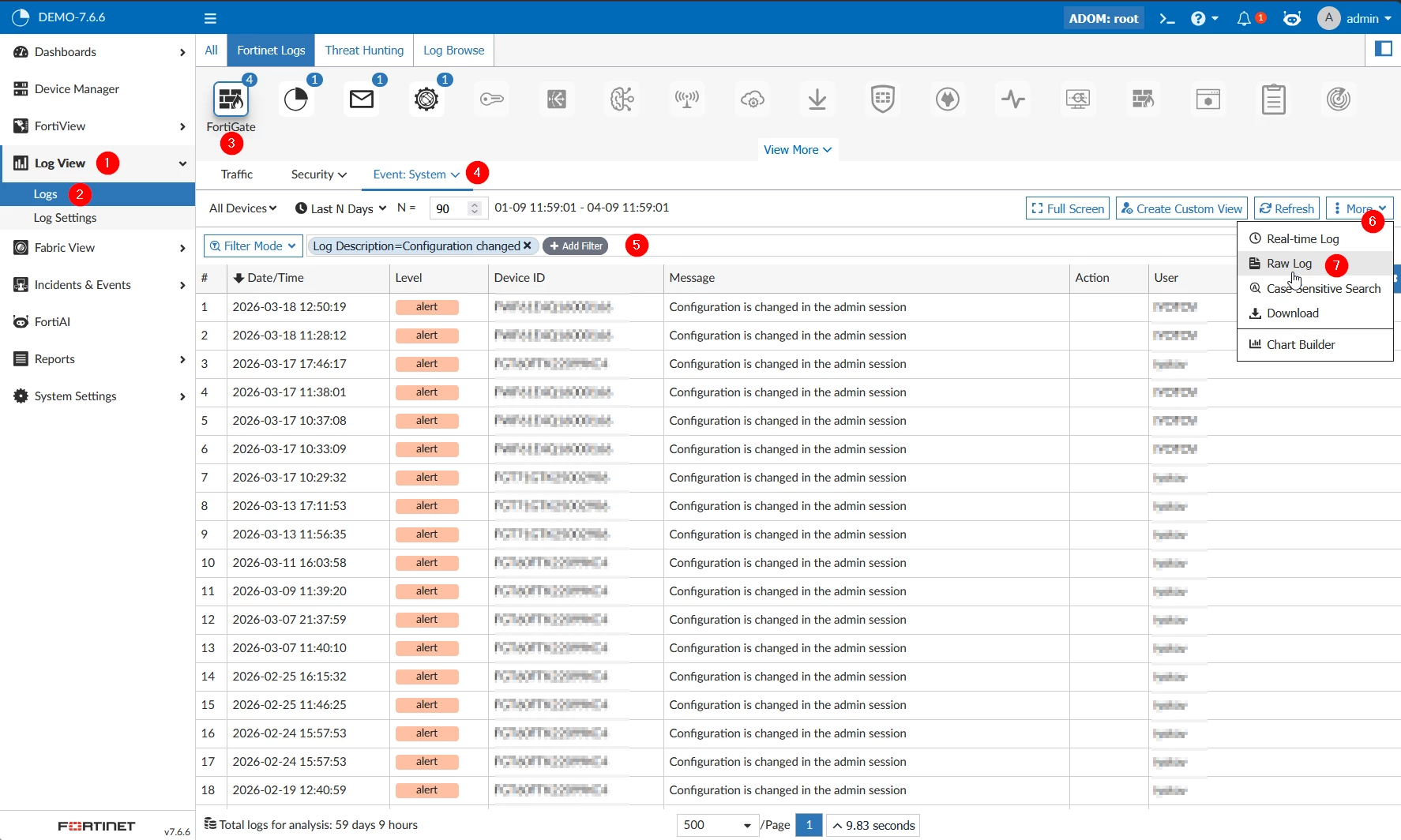 2026-04-09 12_59_53-FortiAnalyzer - DEMO-7.6.6 - Log View - Logs - Fortinet Logs — Mozilla Firefox.png