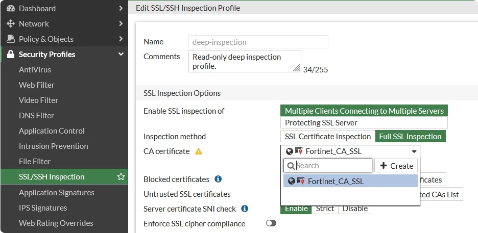 ssl inspection certificate - which to use | Community