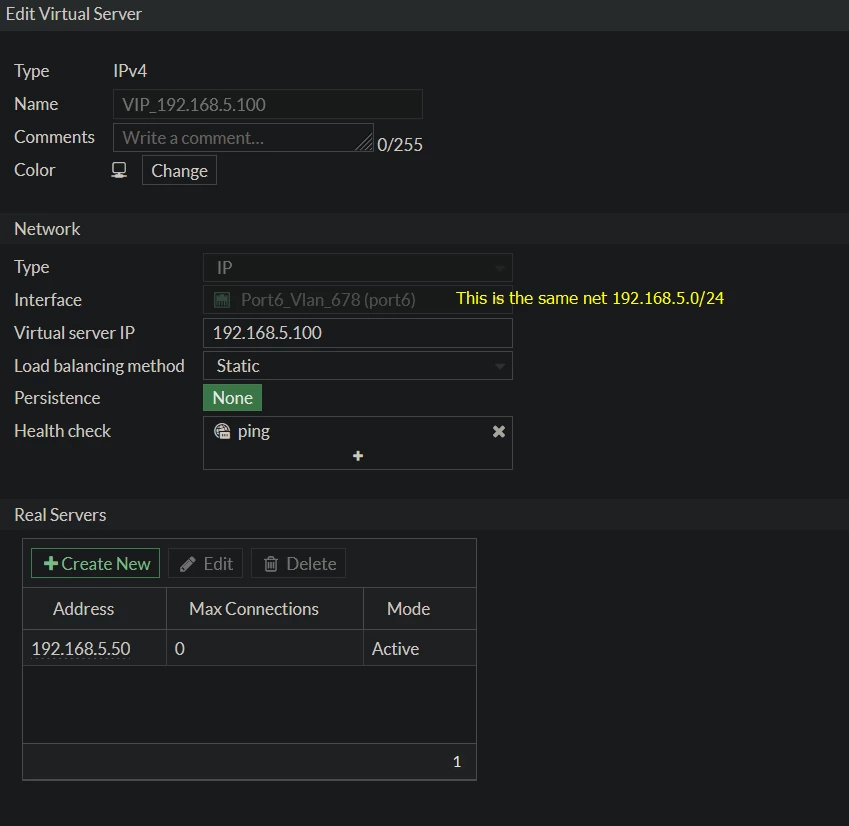 Technical Tip: VIP IP (virtual server type) on the same internal ...