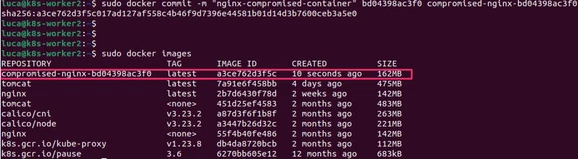 Preserving evidence by creating an image out of a running container