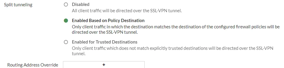 split tunneling - 7.0 GUI