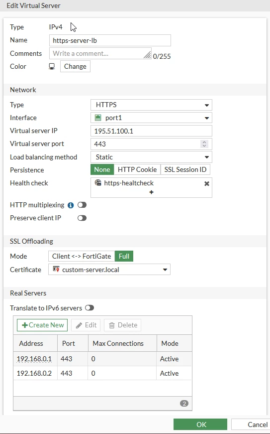 Virtual Server configuration