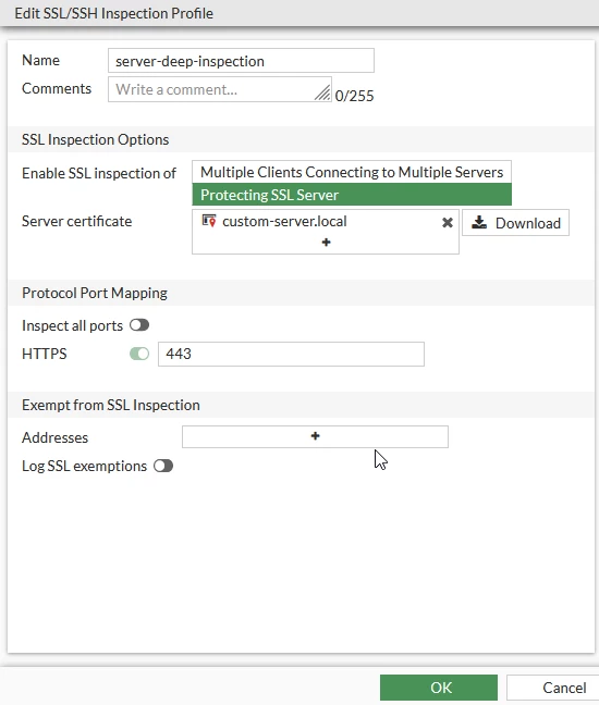 SSL/SSH profile configuration