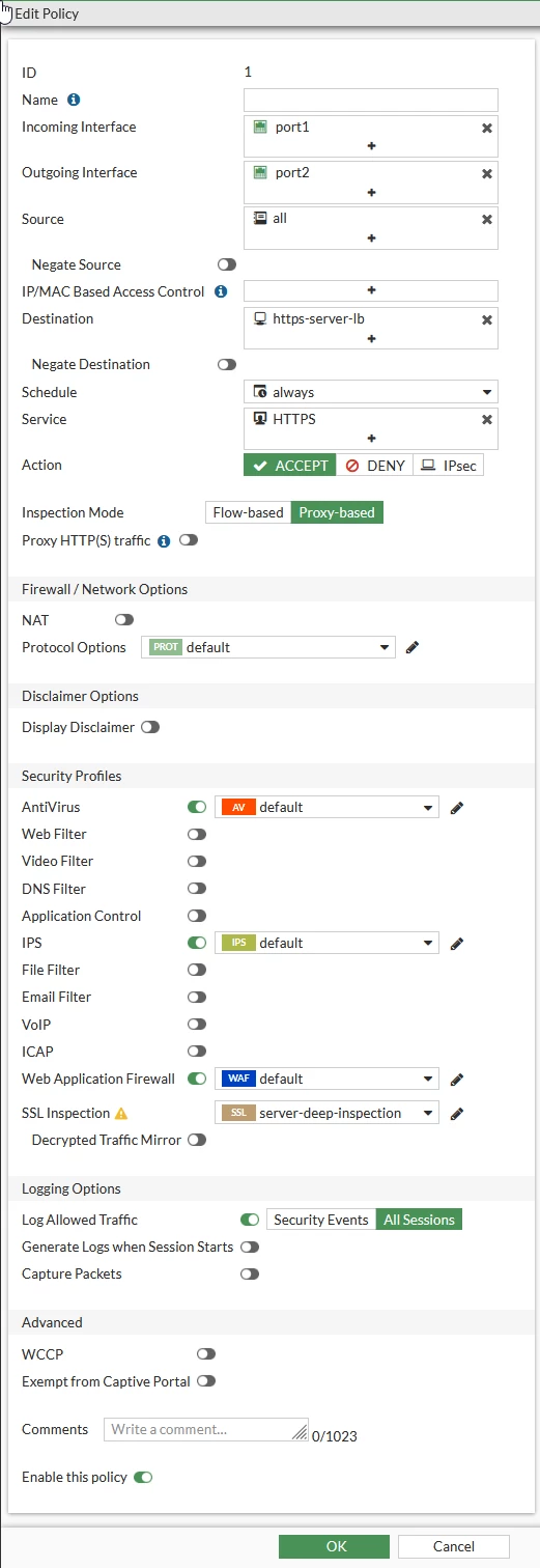 Policy configuration
