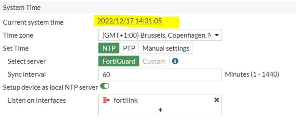 Technical Tip: How to set FortiGate system time to sync with browser ...