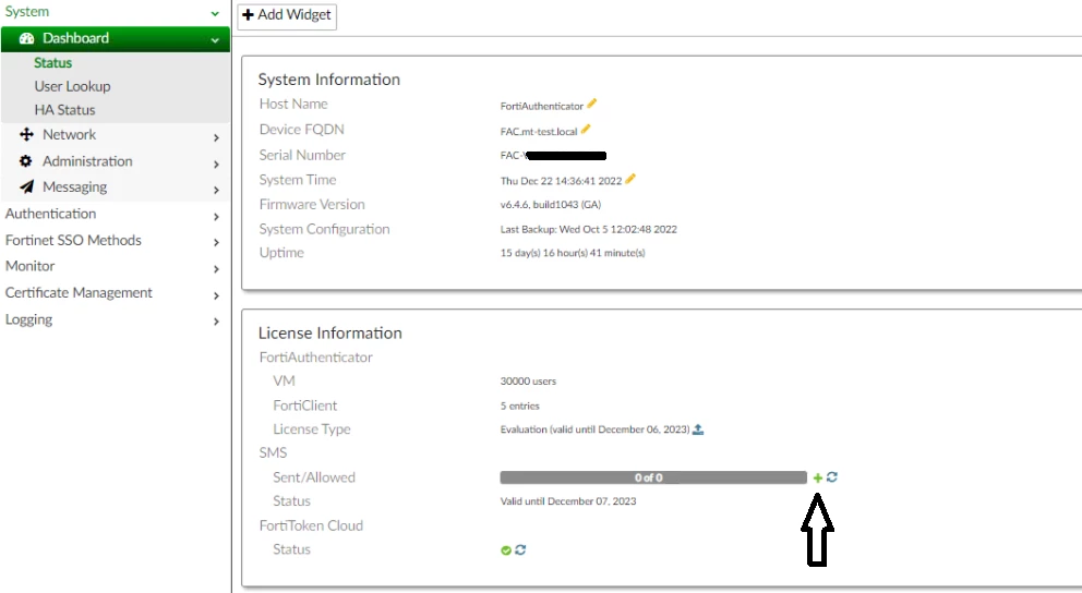 Fortiauthenticator Gui Technical Tip: How to add FortiGuard SMS license into ...
