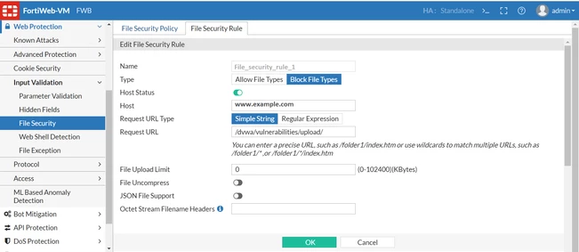 Technical Tip: Configuring File Security Policy to limit file uploads ...