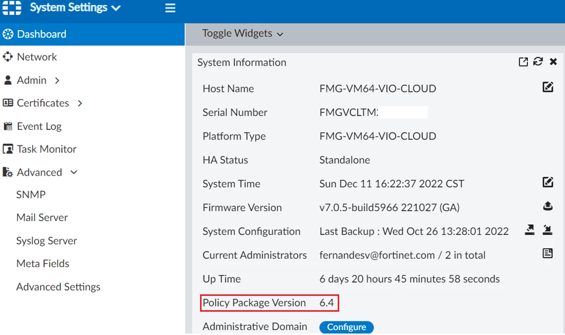 Technical Tip: How to manage a lower FortiGate version using ...