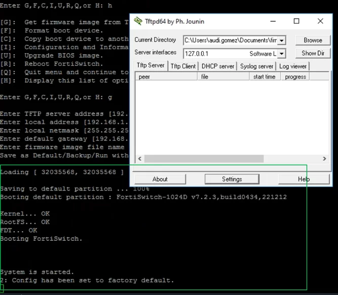 Technical Tip: Factory reset a FortiSwitch-1024D | Community