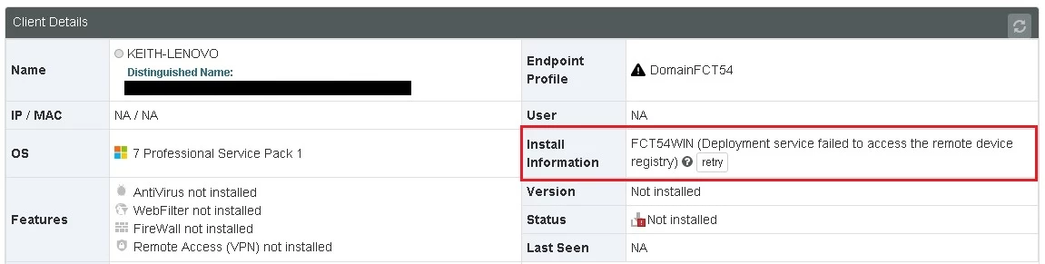 Forticlient Error Technical Note: FortiClient fails to install from FortiClient EMS ...