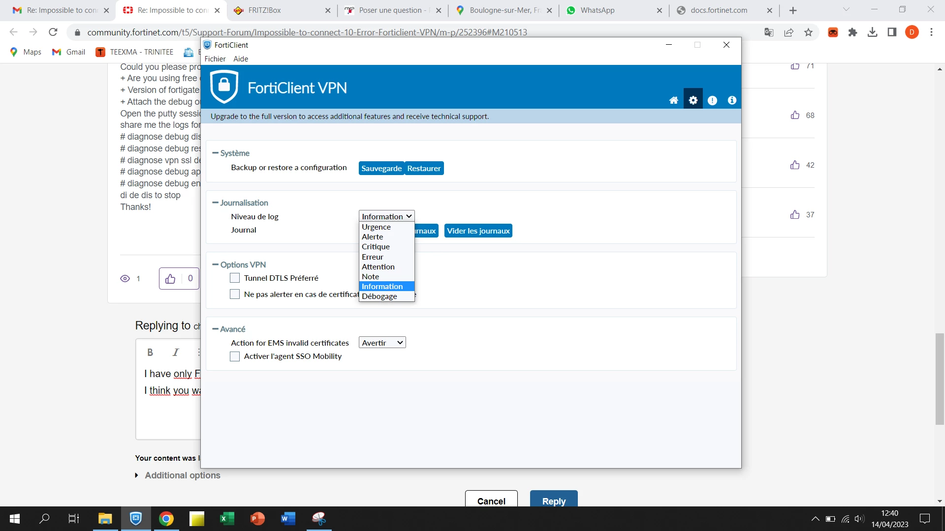 Java Error With Forticlient Impossible to connect 10% Error - Forticlient VPN | Community
