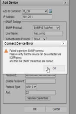 Technical Tip: Debug 'Connectivity Device error' when FortiNAC is ...