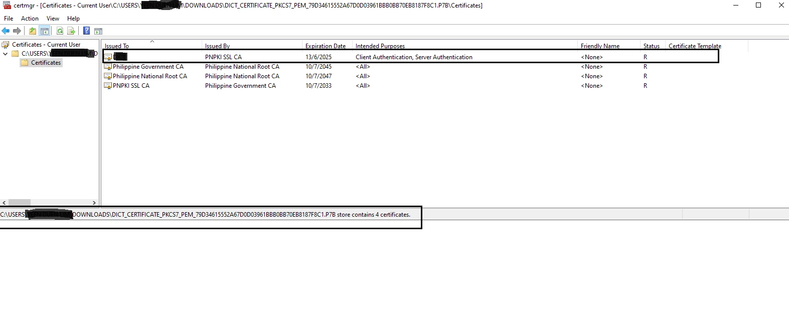 Technical Tip: Getting an error message 'Incorrect certificate file ...