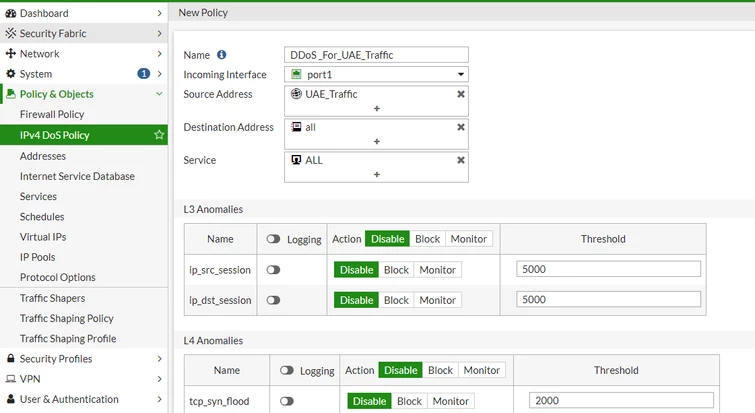 Technical Tip: Configure Denial of Service (DoS) protection with ...