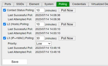Figure 5. FortiNAC polling tab.
