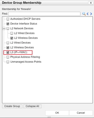 Figure 7. Group membership for Network Inventory Devices.