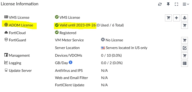 Technical Tip: ADOM License Status shown as No Licensed on FortiManager ...