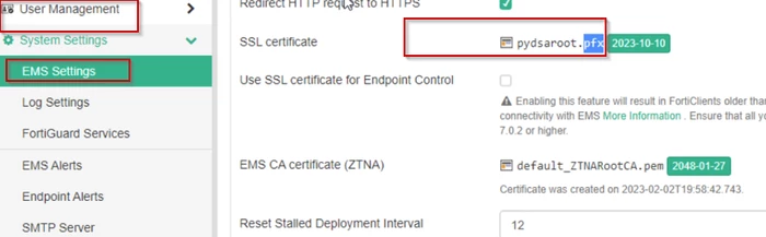 Technical Tip: Adding new SSL certificate to EMS Server and errors on ...