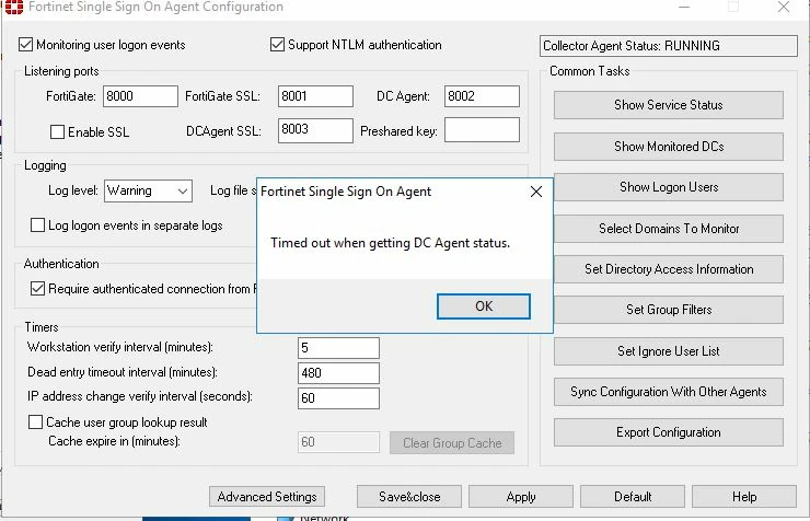 Technical Tip: How to fix 'Timed out when getting FortiGate status' and ...