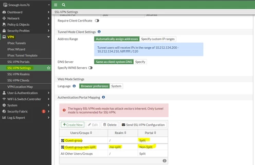 Technical Tip: How to configure split and non-split SSL VPN tunnel ...