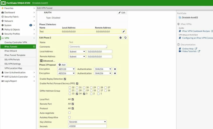 Technical Tip: IPSec tunnel between FortiGate and Cisco ASA has Phase 2 ...