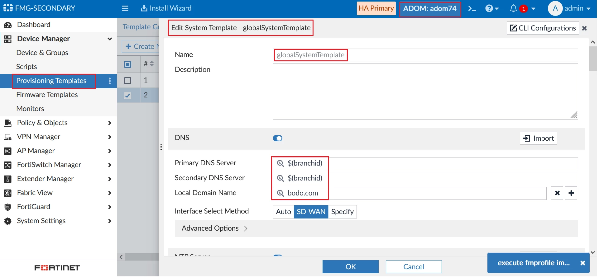 Technical Tip: How to export/import system template between ADOMs ...
