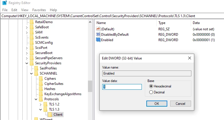 Troubleshooting Tip: how to enable TLS 1.3 in Windows 10 | Community