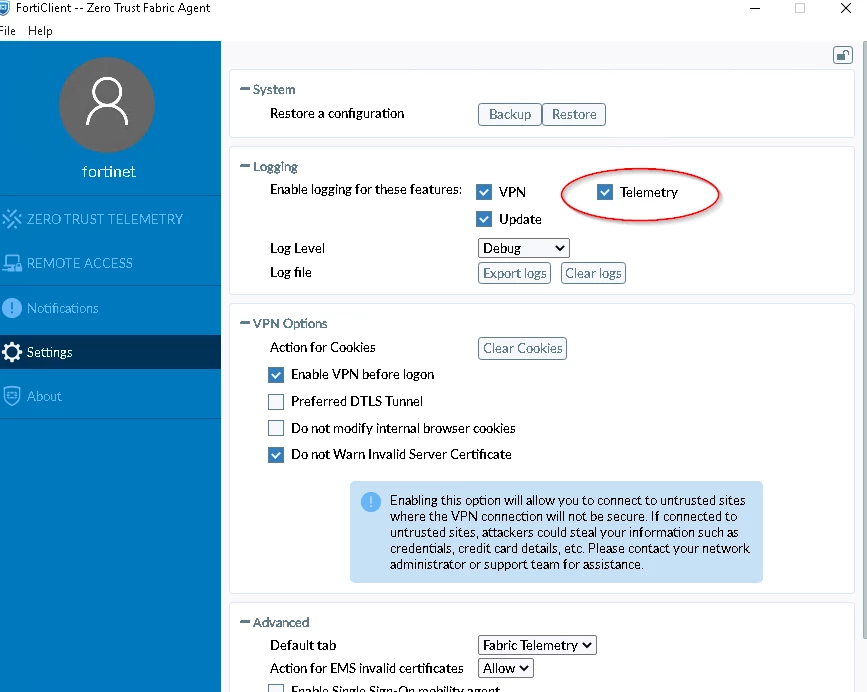 Forticlient Ui Troubleshooting Tip: User verification troubleshooting via security ...