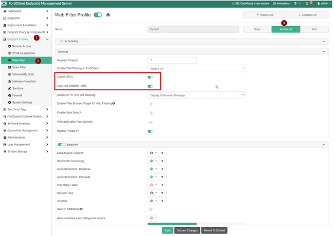 Forticlient Log Technical Tip: Instructions for transmitting FortiClient Web Traffic ...
