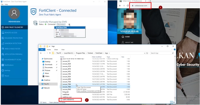 Forticlient Log Technical Tip: Instructions for transmitting FortiClient Web Traffic ...