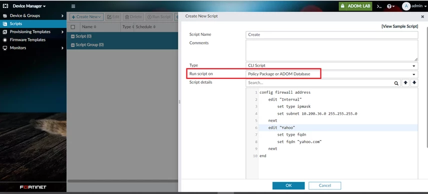 Technical Tip: How to create Policy Objects in FortiManager using CLI ...