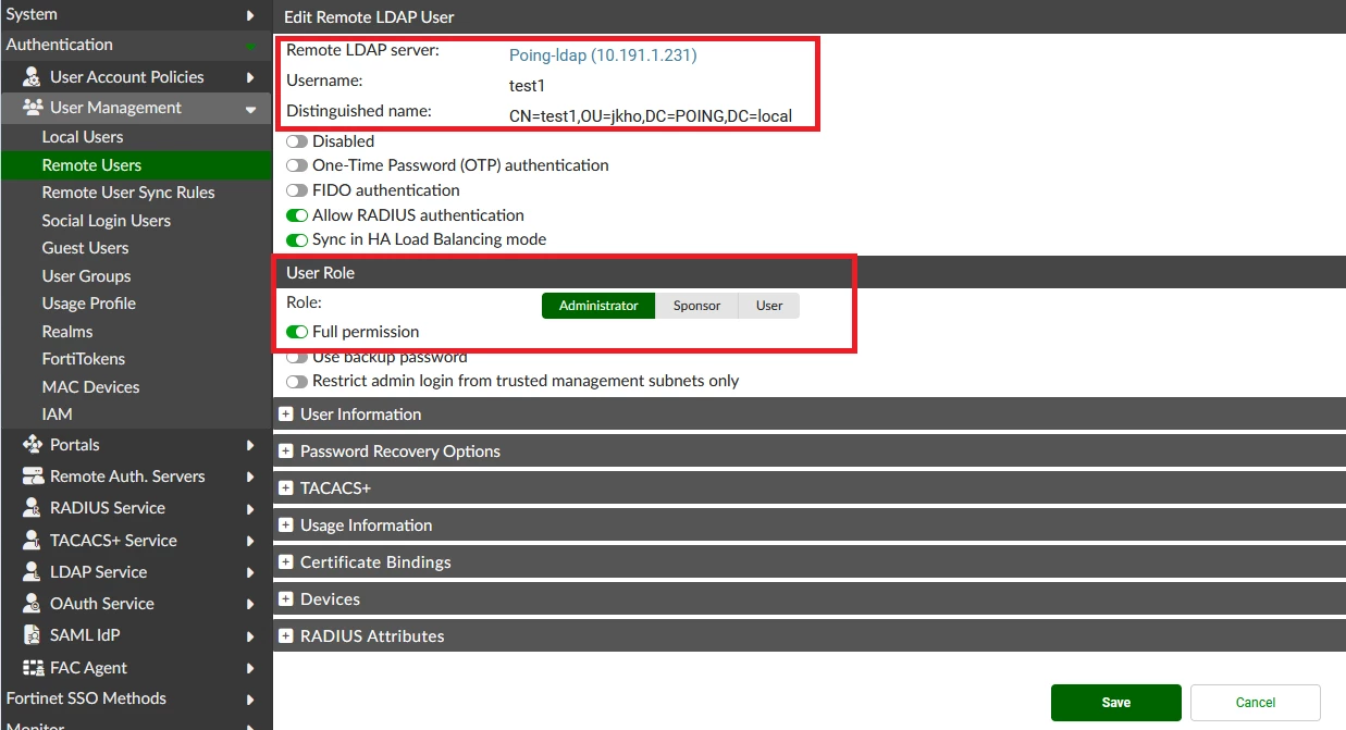 Fortiauthenticator Gui Technical Tip: Configure Remote User (LDAP/RADIUS) as ...