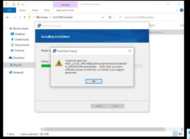 Forticlient Error Troubleshooting Tip: Unable to Install FortiClient with Error