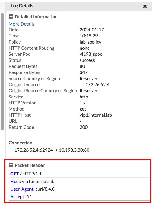 Troubleshooting Tip: FortiWeb packet header details forwarding to ...
