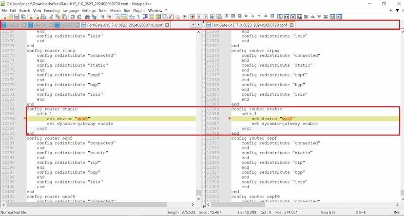 Technical Tip: Compare FortiGate Firewall Configuration using Notepad++ ...