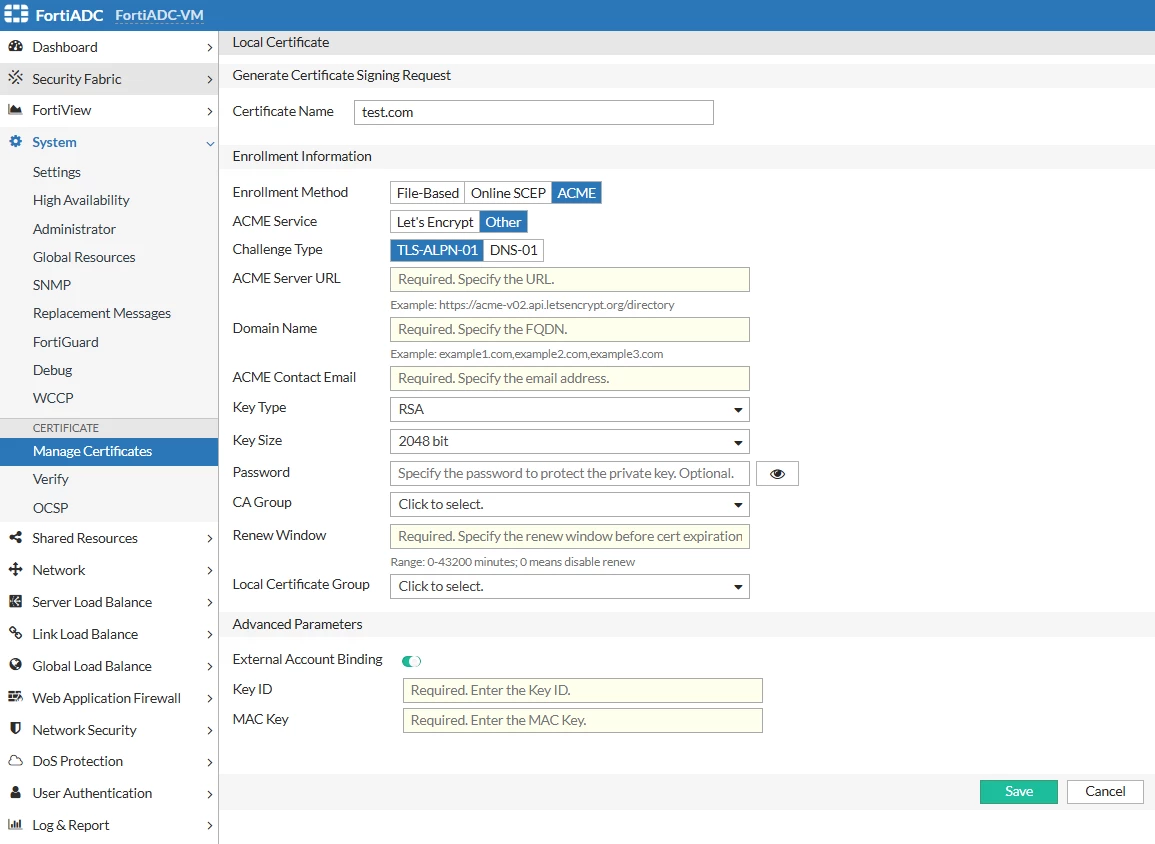 Automated Certificate Replacement Vendors - FortiADC Load Balancers ...