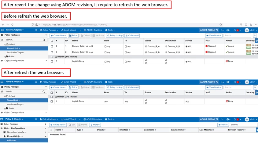Technical Tip: FortiManager use ADOM revision during migration | Community