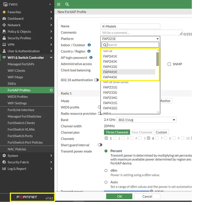 Troubleshooting Tip: Cannot manage K model FortiAPs from FortiGate v7.2 ...