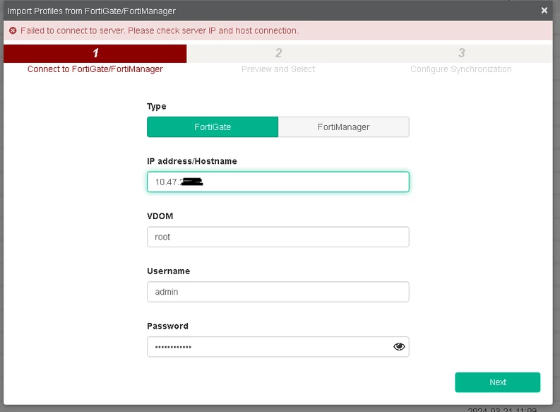 Troubleshooting Tip: Failed to import Web filter profile from FortiGate ...