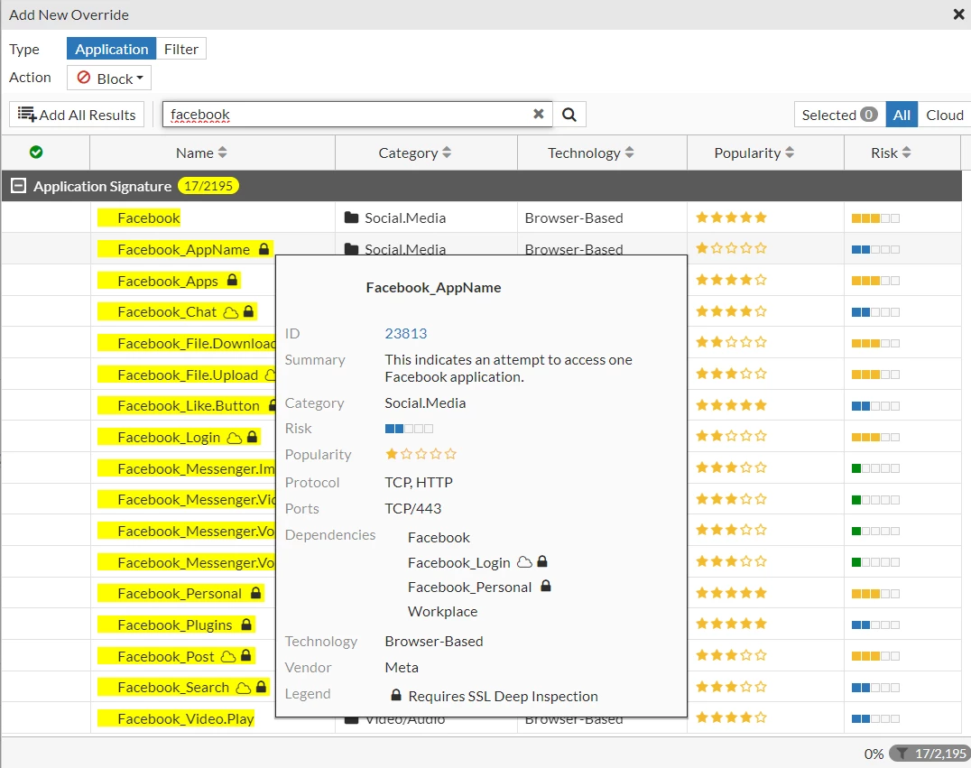 Application Control and Web filter is not blocking websites on browsers ...