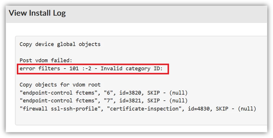 Troubleshooting Tip: Install policy package error 'error filters - xx ...