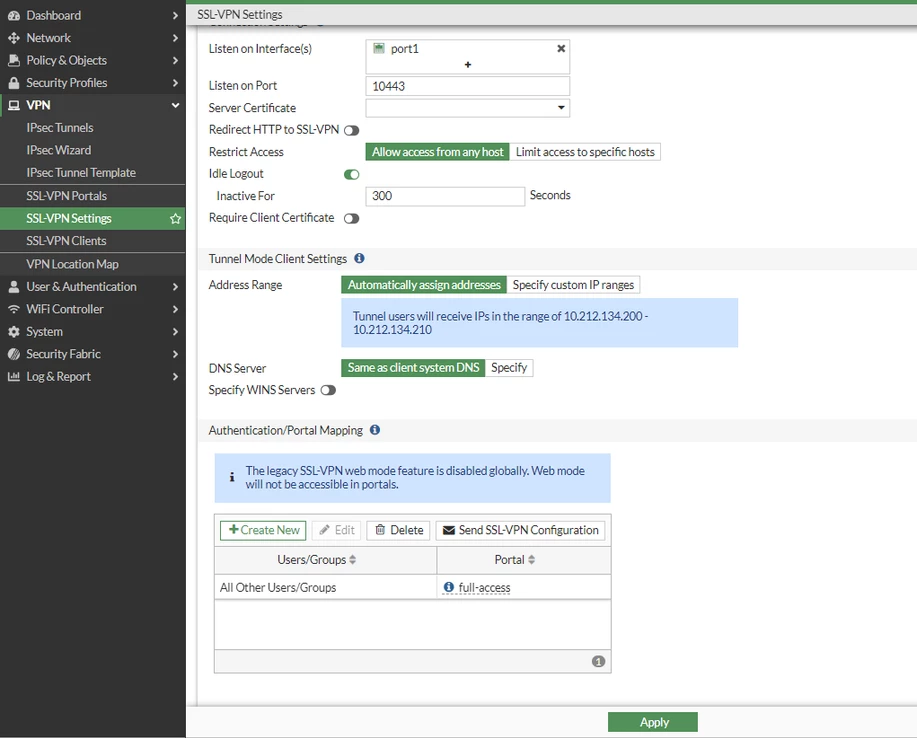 Technical Tip: Not possible to create firewall policy for SSL VPN ...