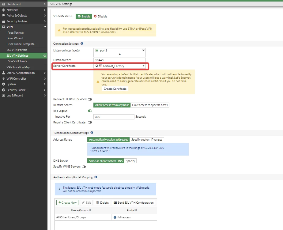 Technical Tip: Not possible to create firewall policy for SSL VPN ...