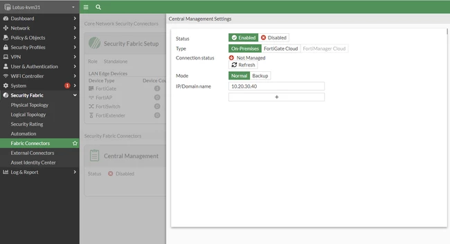 Technical Tip: How to perform FortiGate config backup to FortiManager ...